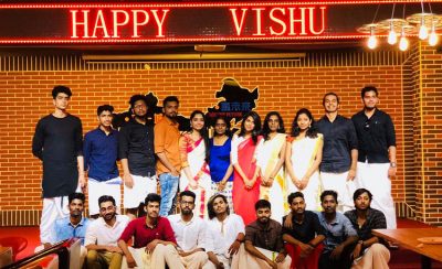 GXMU students celebrating vishu Vishu Celebration by Indian Students in the campus of Guangxi Medical University, China